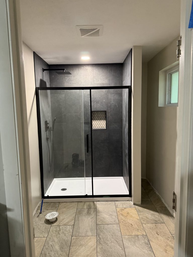 Walk-in shower after a home job